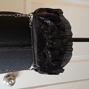 Black sequined clutch